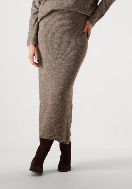YDENCE Jupe maxi KNITTED SKIRT LAINEY en taupe - large