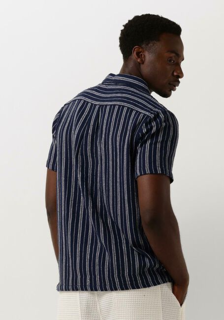 Donkerblauwe ANERKJENDT Casual overhemd AKLEO S/S DOBBY SHIRT - large
