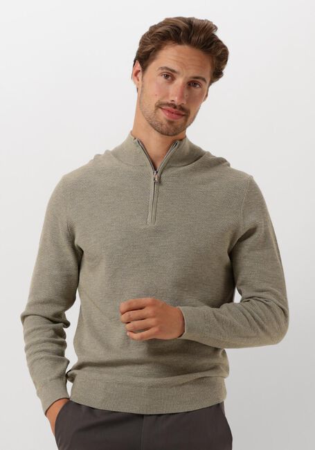 Groene PROFUOMO Trui PULLOVER HALF ZIP - large