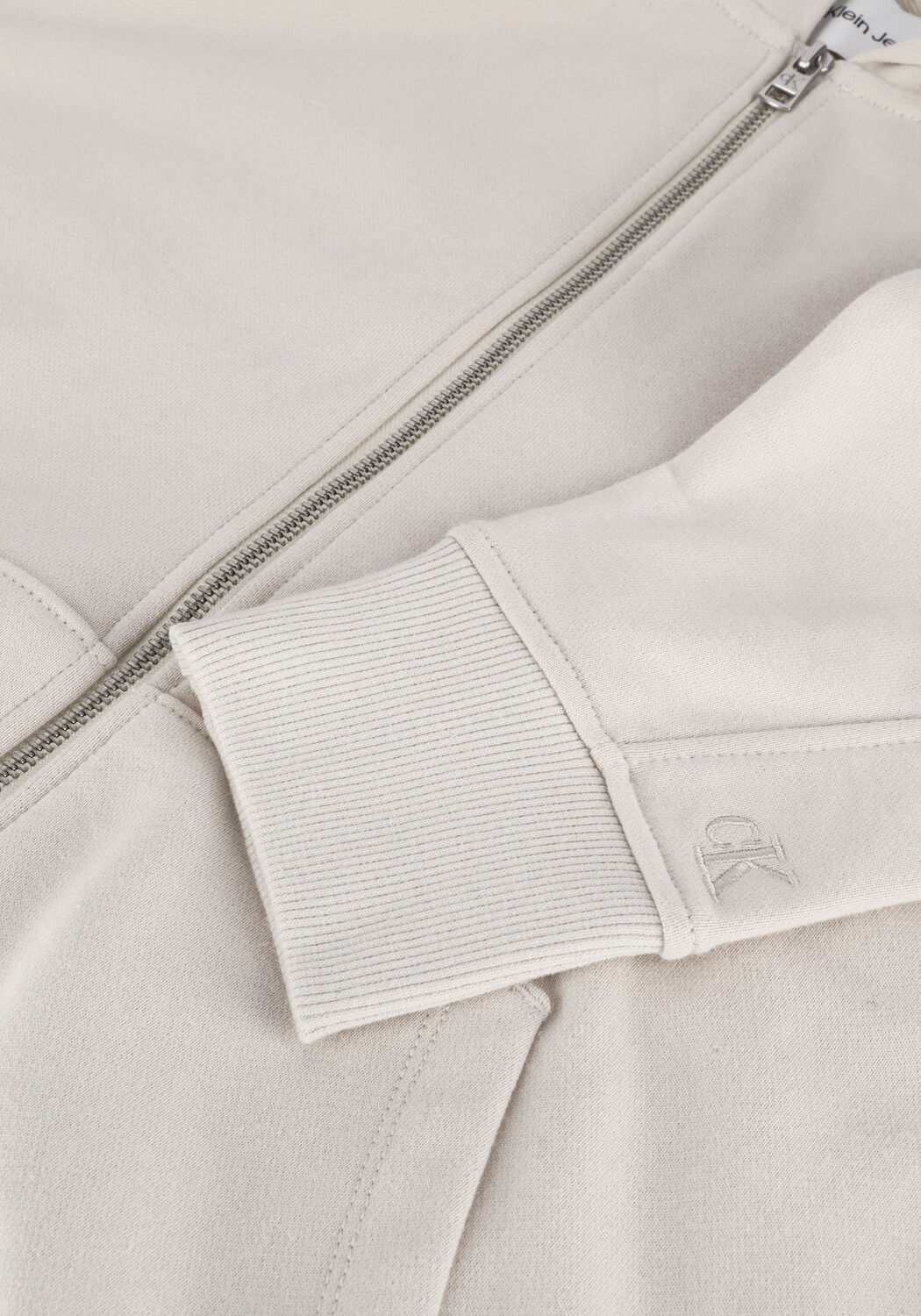 Beige CALVIN KLEIN Vest STACKED LOGO ZIP-THROUGH - large