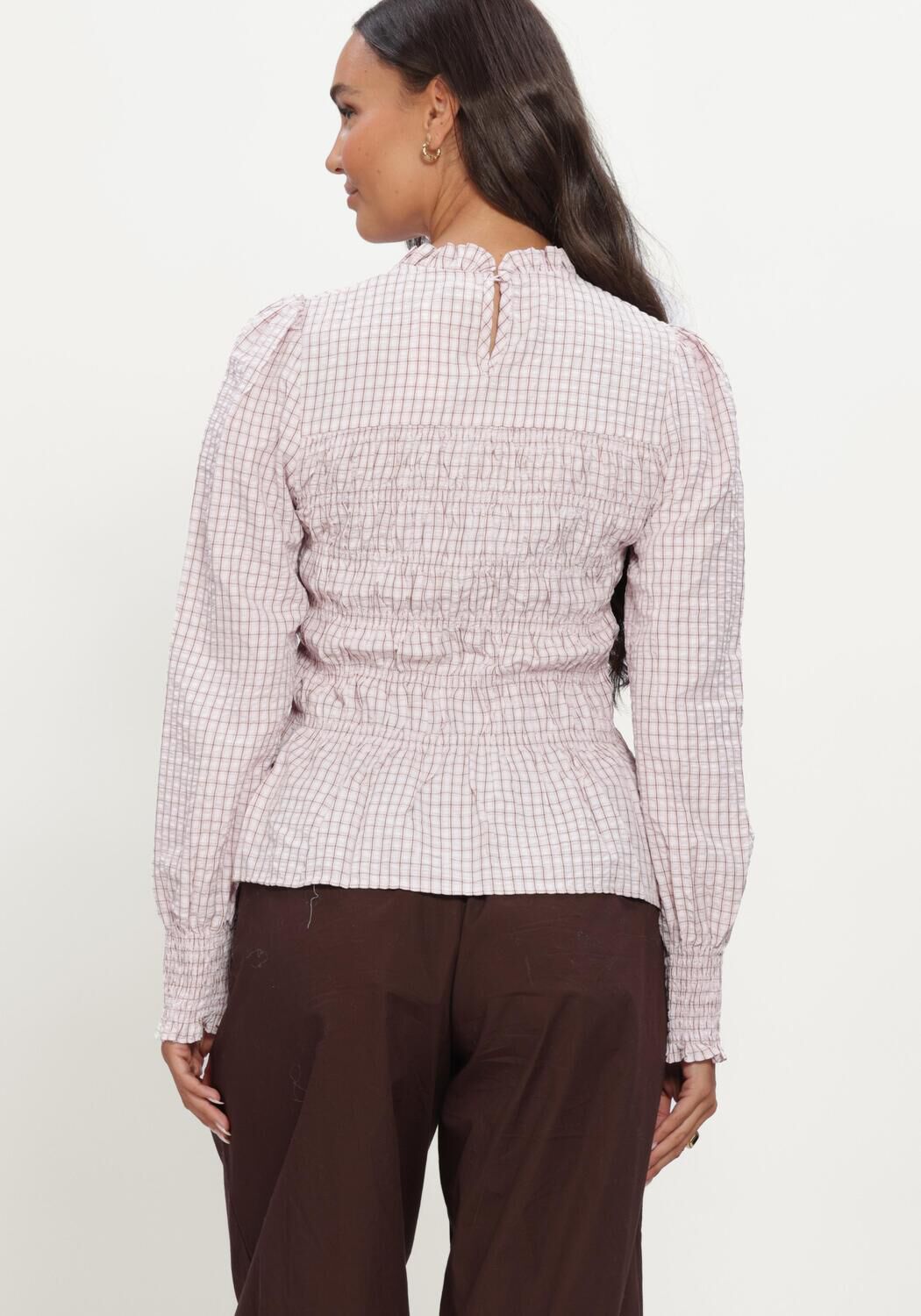 NEO NOIR POSSA MINI CHECK BLOUSE Blouses Rose clair - large