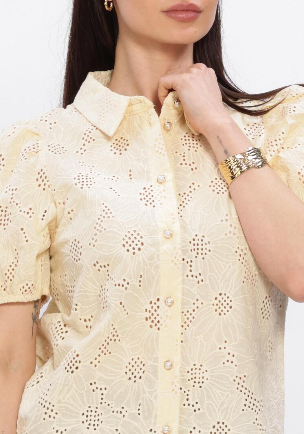 FREEBIRD WV-FLOWER-EMBRO-26-1 Blouses en jaune - large