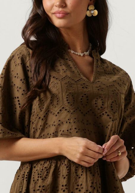 NOTRE-V Mini robe NV-DONNA DRESS BRODERIE ANGLAISE DRESS en marron - large