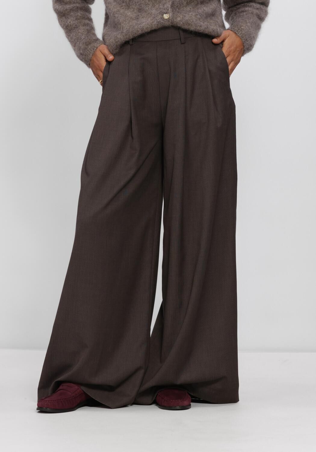 Bruine BY-BAR Wijde broek SEF PANTS - large