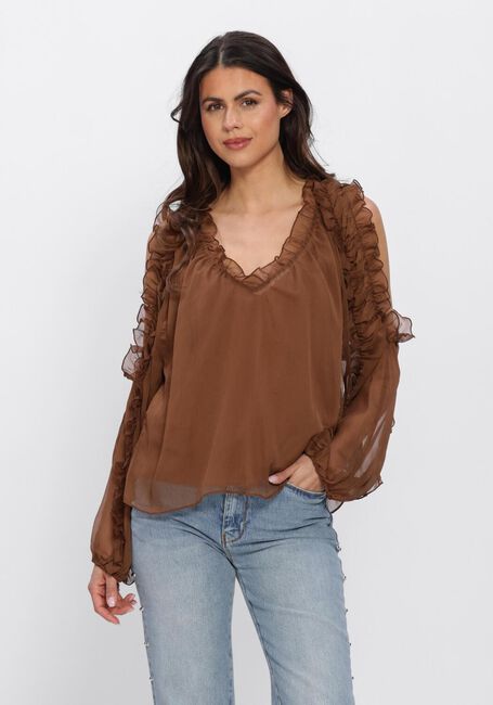 DANTE6 HARMONY BOHO CHIFFON TOP Hauts & T-shirts en marron - large
