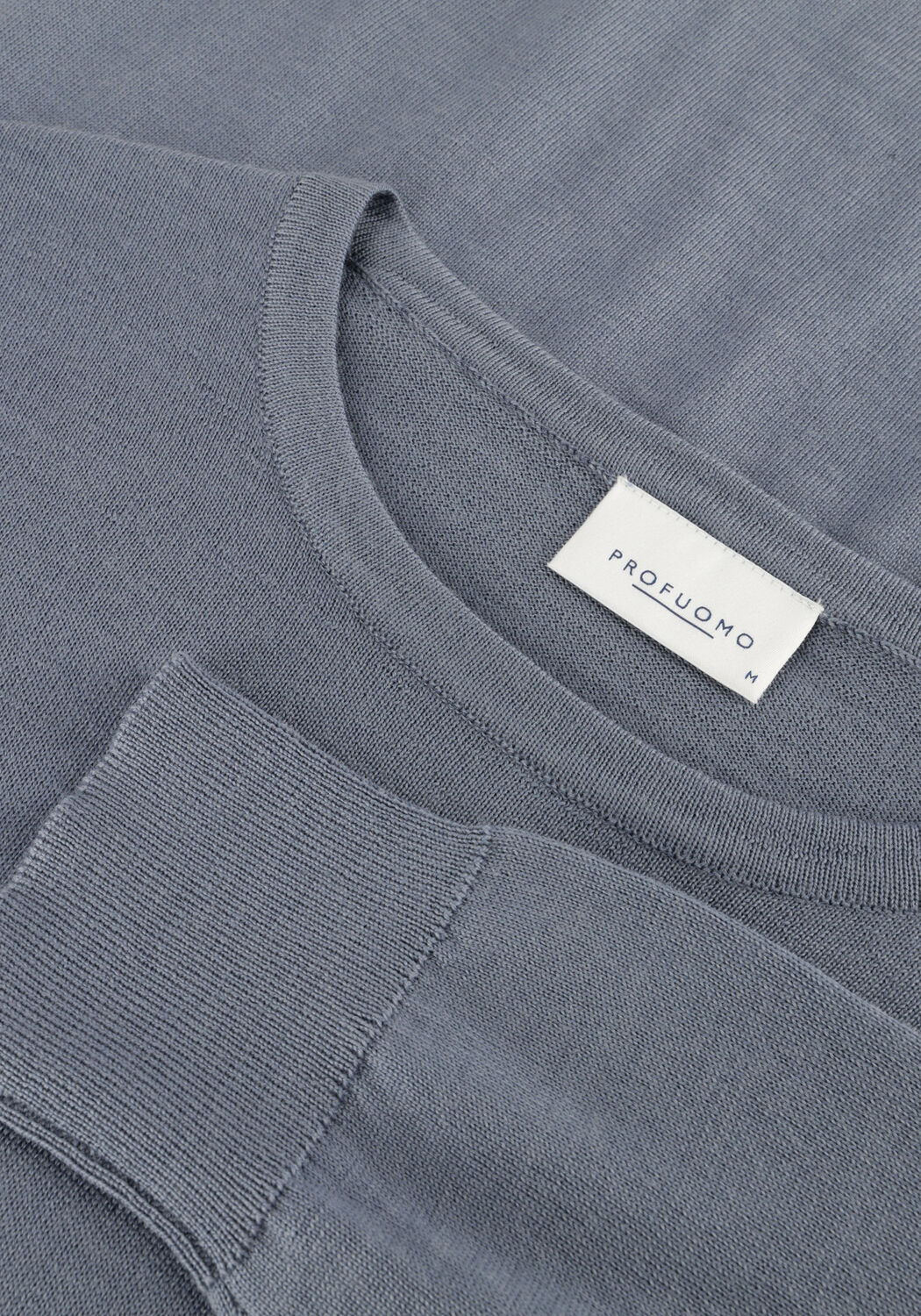 Blauwe PROFUOMO Trui PULLOVER CREWNECK MERINO - large