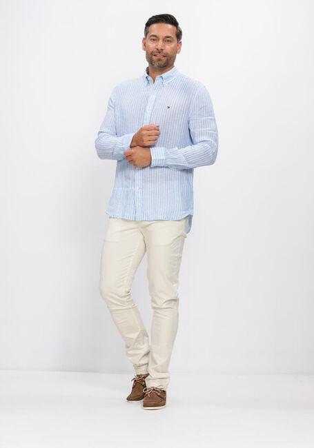 TOMMY HILFIGER Chemise d&eacute;contract&eacute; LINEN BENGAL STRIPE RF SHIRT Bleu clair - large