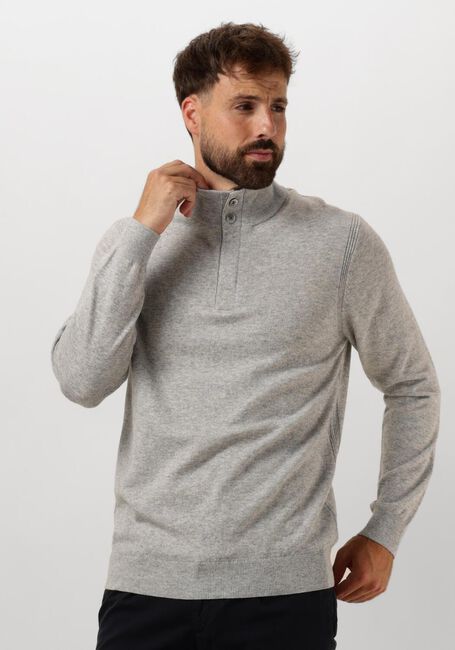 PROFUOMO Pull PULLOVER HALF ZIP BUTTON en gris - large