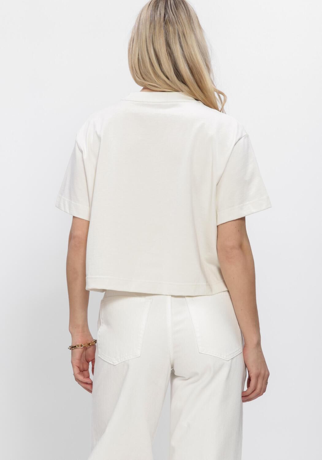 CALVIN KLEIN T-shirt SS CROPPED BOXY GRAPHIC TEE &Eacute;cru - large