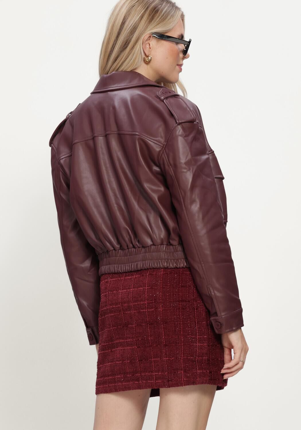 Bordeaux FREEBIRD Leren jas LARA - large