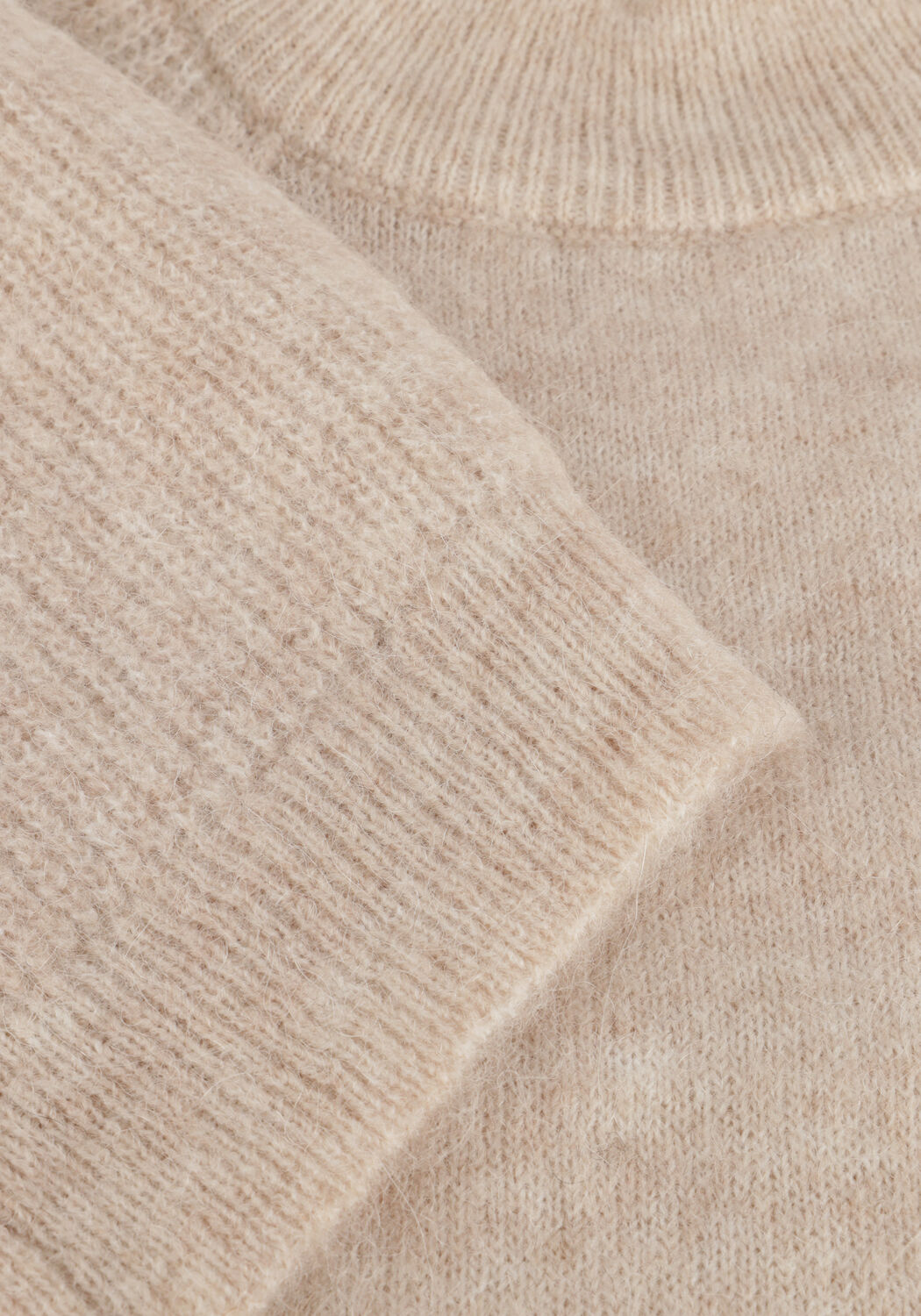 SELECTED WOMEN Mini robe SLFLULU LS HIGH NECK KNIT DRESS en beige - large