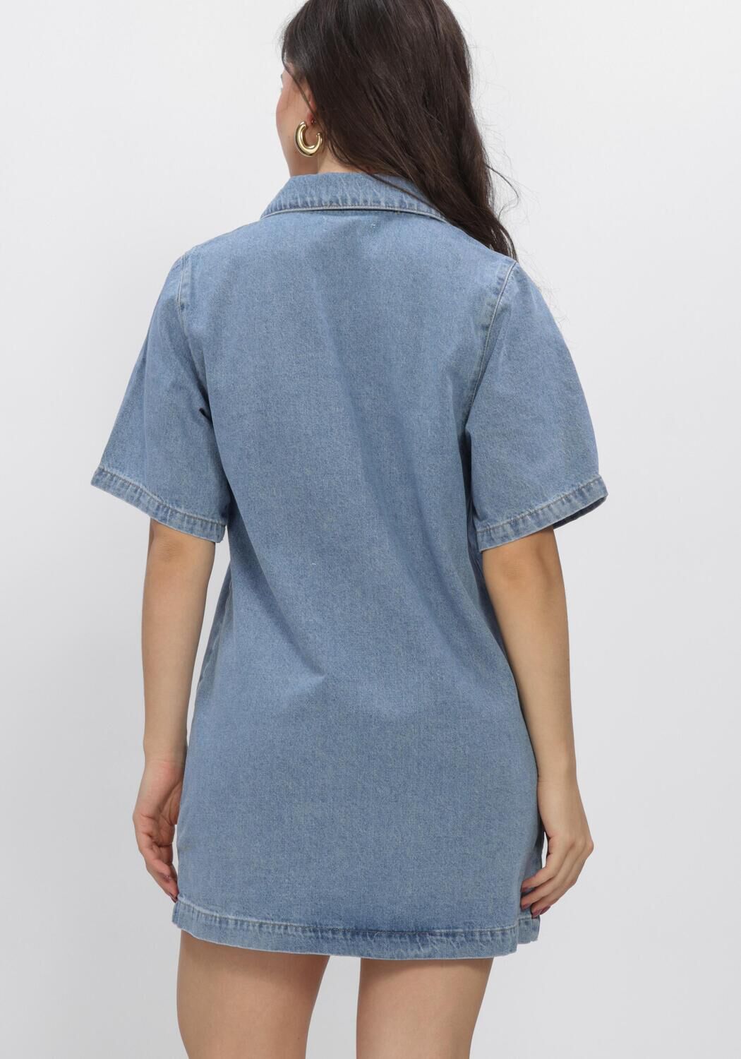 Lichtblauwe EDITED Mini jurk ASTA DENIM DRESS - large