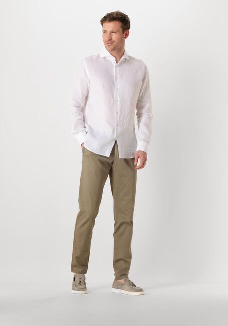 Witte PROFUOMO Klassiek overhemd SHIRT X-CUTAWAY LINEN - large