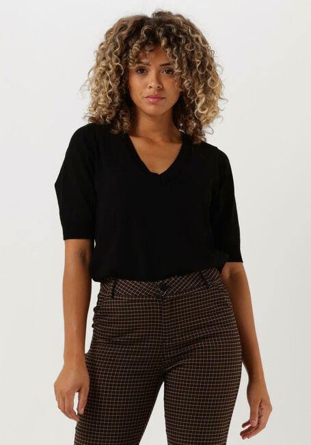 MINUS Haut MILLA V-NECK KNIT TEE 1 en noir - large