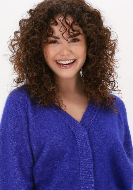 SECOND FEMALE Gilet BROOK KNIT REVERSE BOXY CARDIG Bleu foncé - large