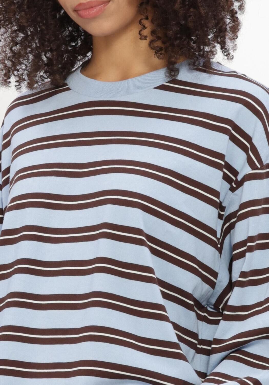CATWALK JUNKIE Haut STRIPED LONG SLEEVE Bleu clair - large