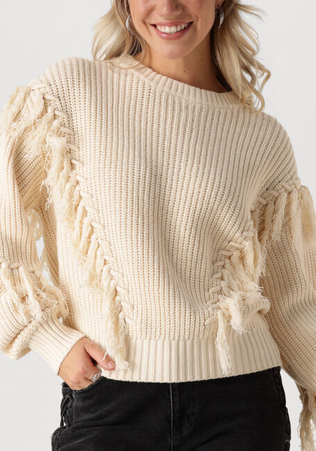 Ecru CATWALK JUNKIE Trui RELAXED FRINGED KNIT - large