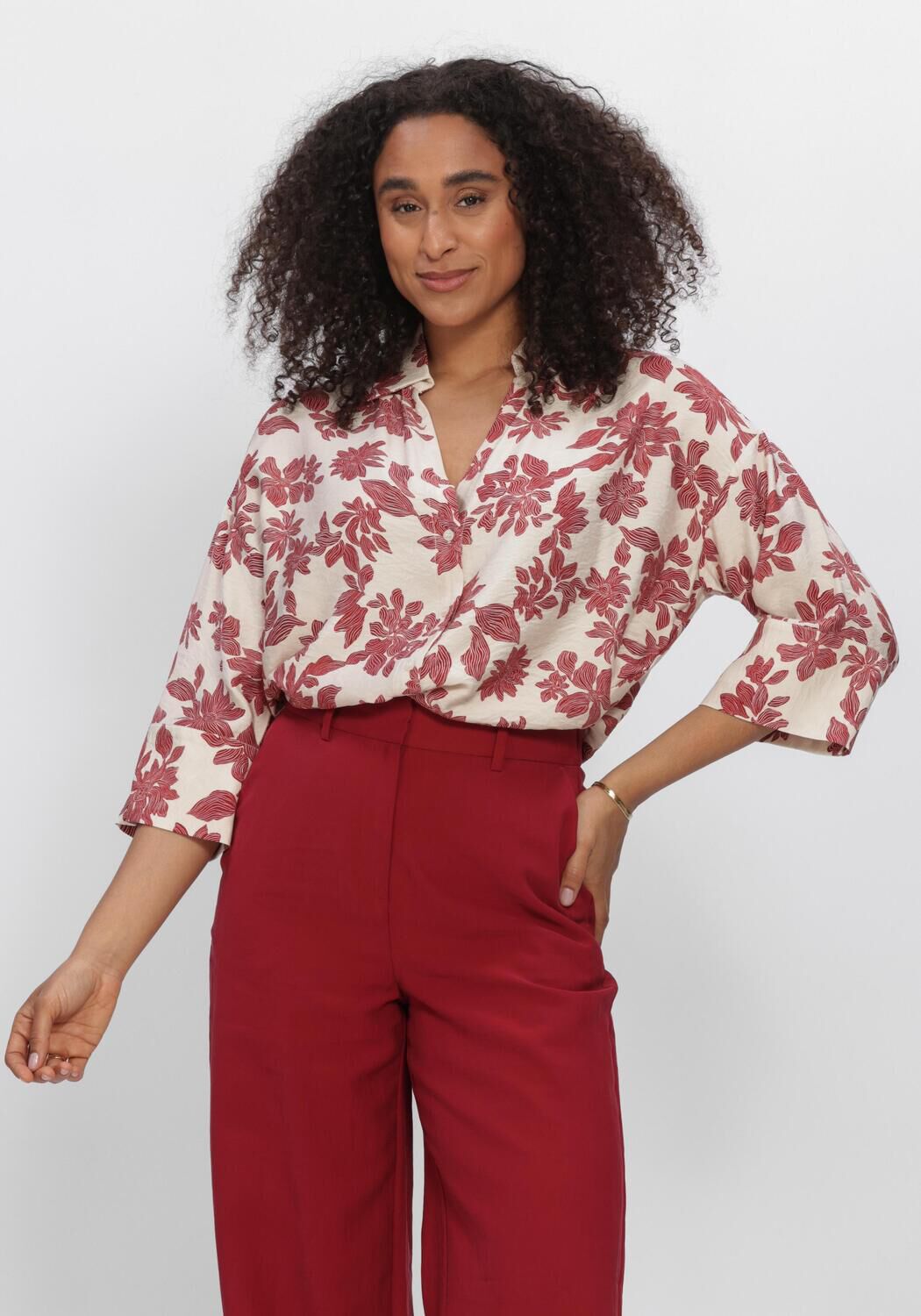 Ecru MSCH COPENHAGEN  MSCHVILDANA 3 4 SHIRT - large