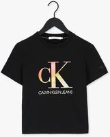 CALVIN KLEIN T-shirt SATIN BONDED BLURRED CK TEE en noir