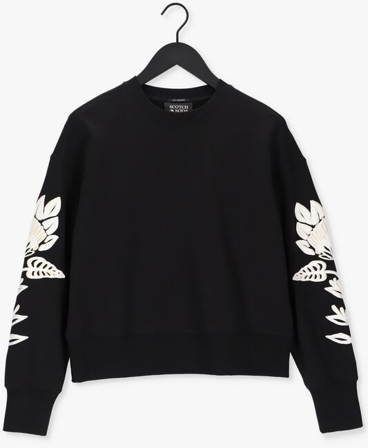 Zwarte SCOTCH & SODA Sweater BOXY FIT ORGANIC COTTON CREW-NECK SWEAT - large