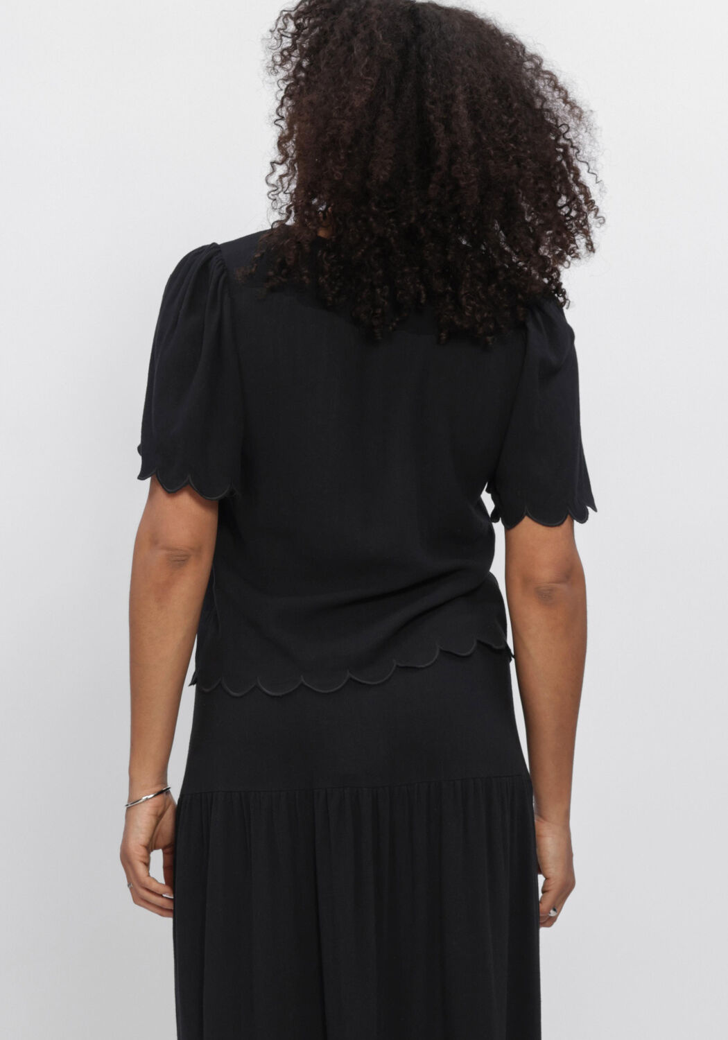 Zwarte OBJECT Vest OBJSANNE 2/4 LO V-NECK TOP - large