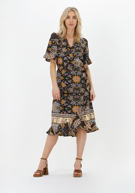 Zwarte SUMMUM Midi jurk WRAP DRESS PRINTED POLYESTER - large