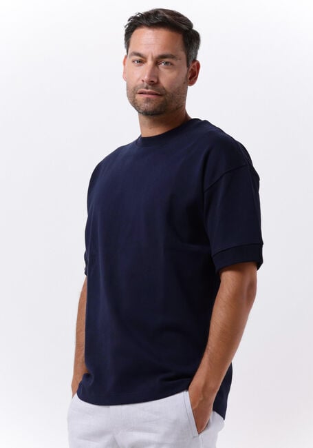 Blauwe SELECTED HOMME T-shirt SLHOVERSIZECORTON SS O-NECK TEE W - large