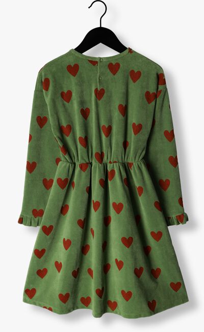 Groene CARLIJNQ Midi jurk HEARTS - SKATER DRESS OVERSIZED WITH RUFFLES - large