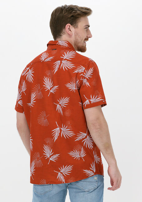 VANGUARD Chemise décontracté SHORT SLEEVE SHIRT PRINTED TENCEL COTTON LINEN en rouge - large