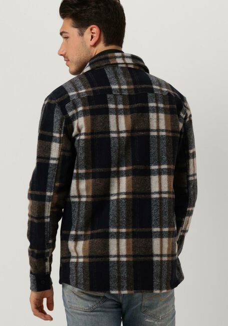 Donkerblauwe PUREWHITE Overshirt CHECK WOOL LOOK SHIRT - large
