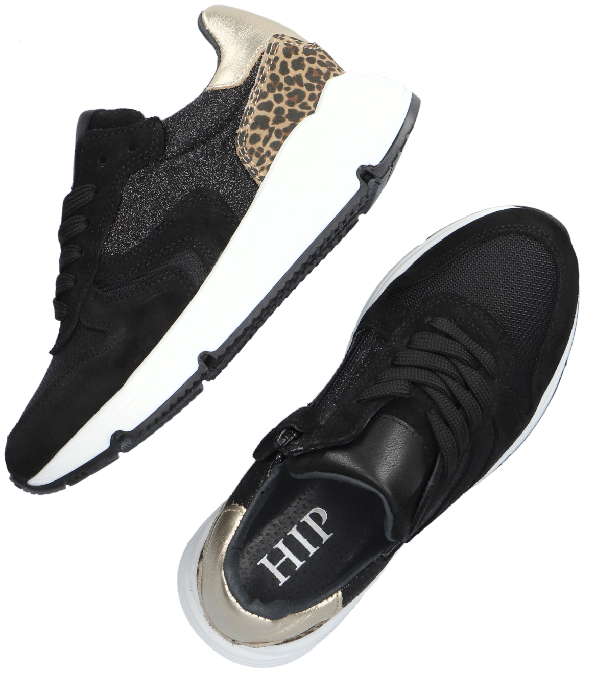 Piedro Kinderschoen - Meisjes Sneaker Zwart Combi - Den Elzen Schoenmode