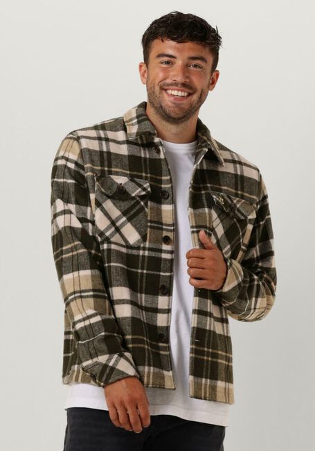 SCOTCH & SODA Surchemise BRUSHED WOOL-BLEND CHECKED OVERSHIRT en vert - large