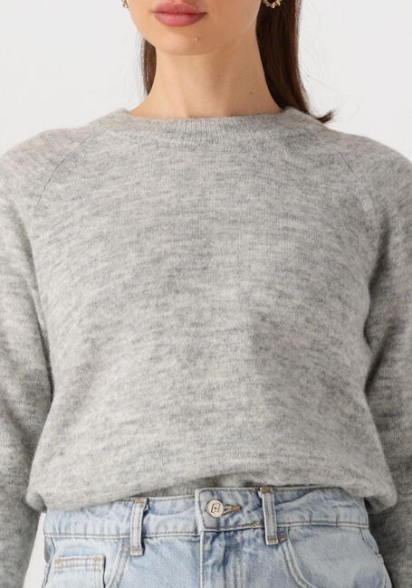Lichtgrijze SELECTED FEMME Trui LULU LS KNIT O-NECK B - large