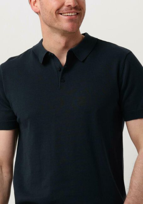 Donkerblauwe PURE PATH Polo KNIT POLO WITH CHESTPRINT - large