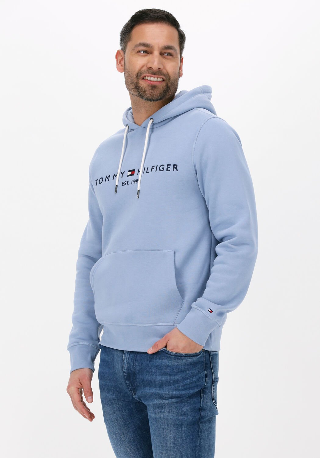 Blauwe TOMMY HILFIGER Sweater TOMMY LOGO HOODY Omoda