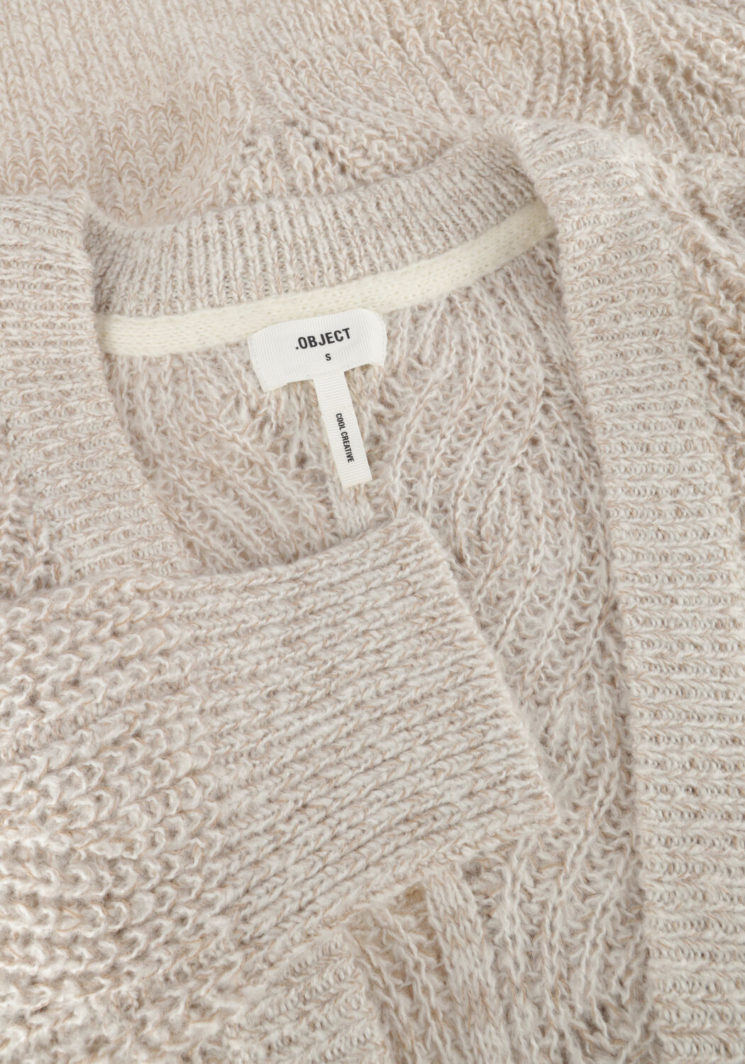 Beige OBJECT Vest OBJNOVA STELLA L/S KNIT CARDIGAN - large