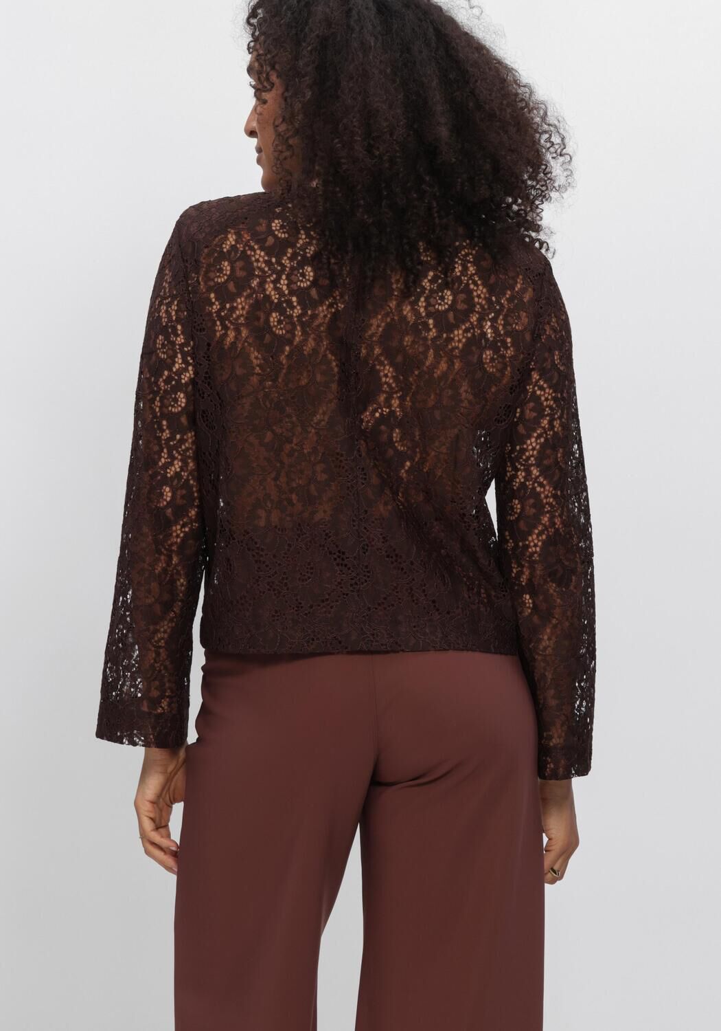 STUDIO ANNELOES Haut Amaya lace top en marron - large