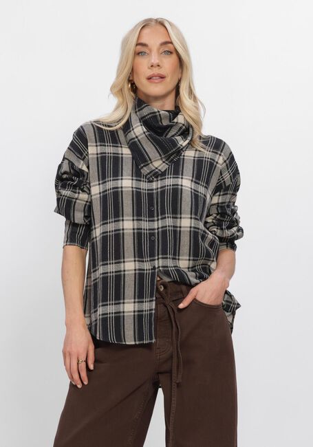 STUDIO ANNELOES Leira check scarf blouse Blouses en multicolore - large