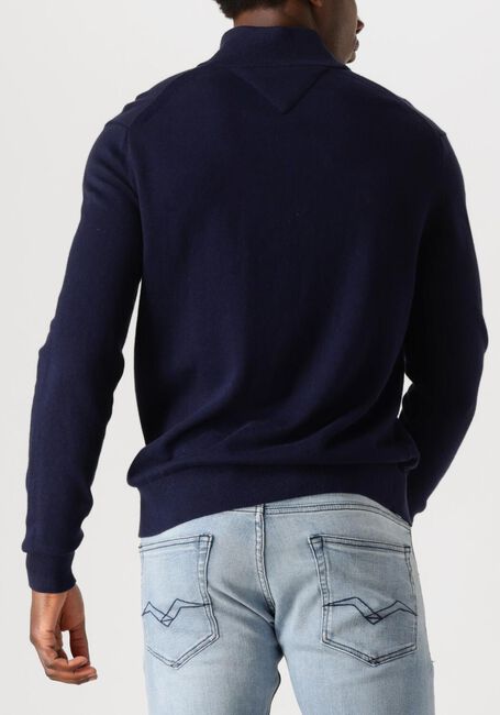 Donkerblauwe TOMMY HILFIGER Trui PIMA ORG CTN CASHMERE ZIP MOCK - large