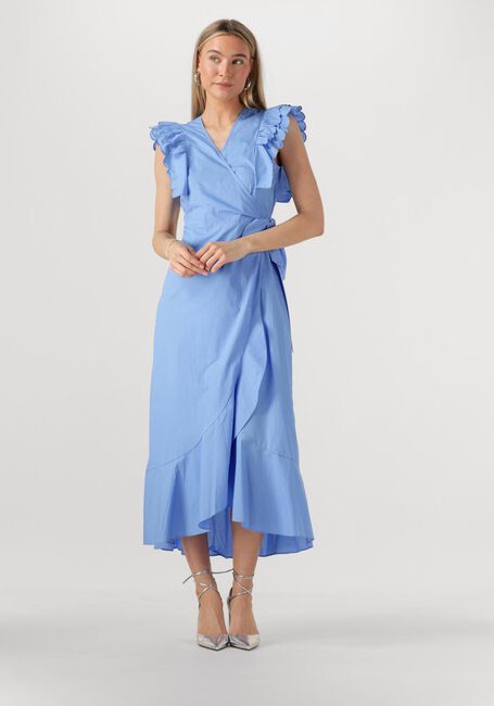 OBJECT Robe maxi OBJHOPE PAPAYA S/S WRAP DRESS Bleu clair - large