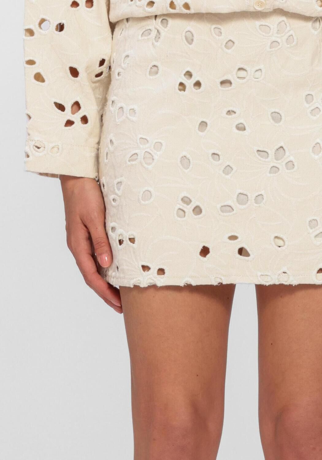 Beige EDITED Rokken JOSIE DENIM SKIRT - large