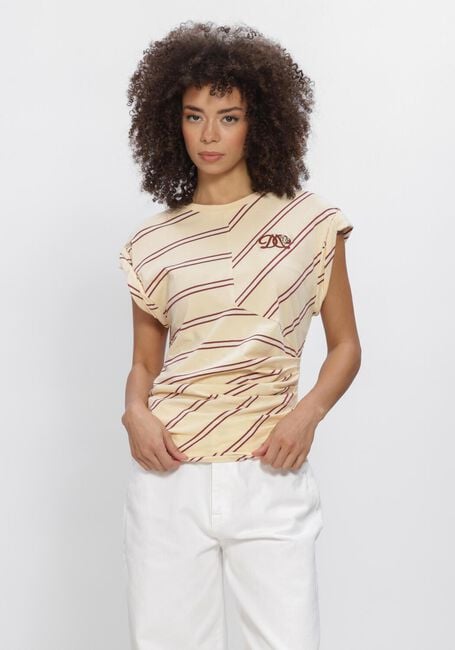 Creme DANTE6 Top CONSTRUCTED STRIPE T SHIRT - large