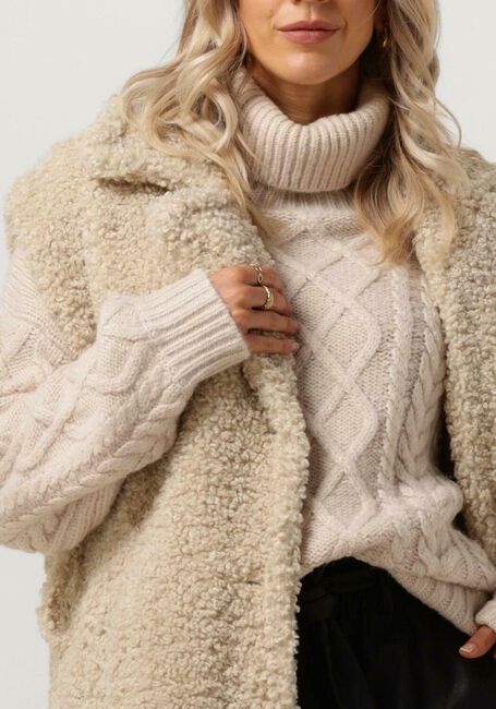 Beige NOTRE-V Gilet BELTED TEDDY GILET - large