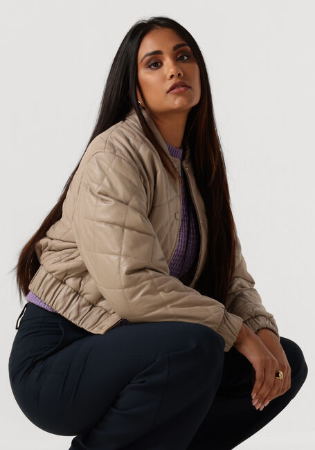 IBANA Veste en cuir JEROMY en taupe - large