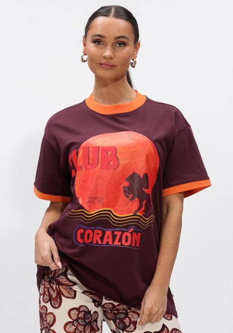 Bordeaux HARPER & YVE T-shirt CLUBCORAZON-SS - large