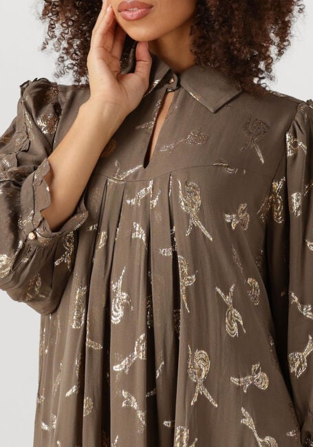 Taupe BRUUNS BAZAAR Mini jurk BBTAMMI DRESS - large