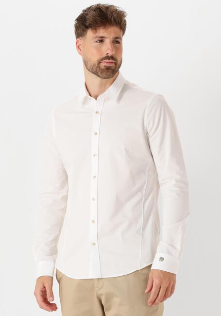 CAST IRON Chemise décontracté LONG SLEEVE SHIRT TWILL JERSEY 2 TONE en blanc - large