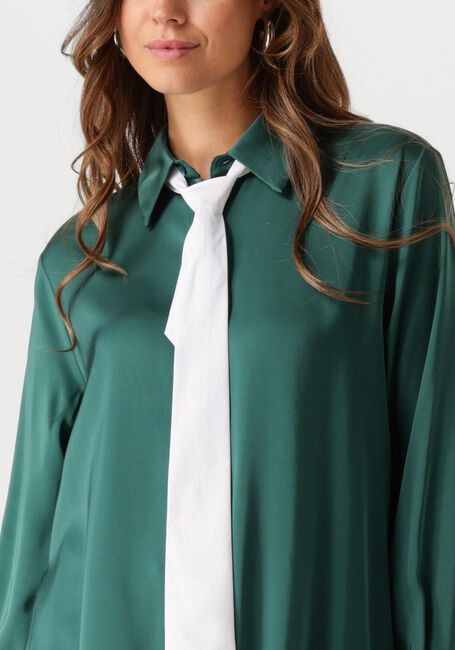 Groene VANILIA  SATIN WRAP BLOUSE - large