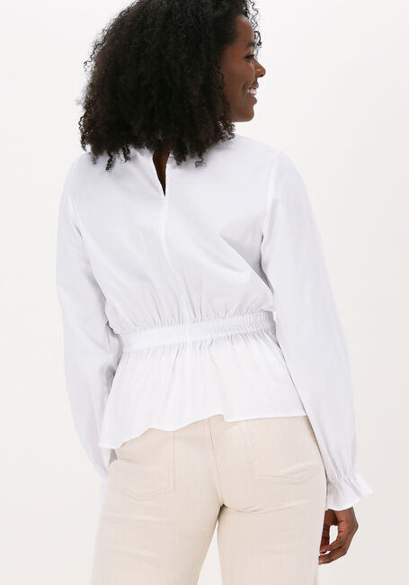 Witte SELECTED FEMME  JOSEFINE LS NECK RUFFLE TOP - large
