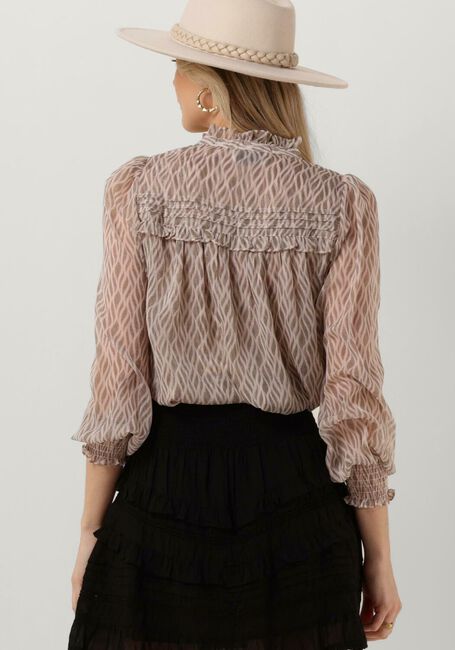 Beige NEO NOIR  RHIA GRAPHIC FIRE BLOUSE - large